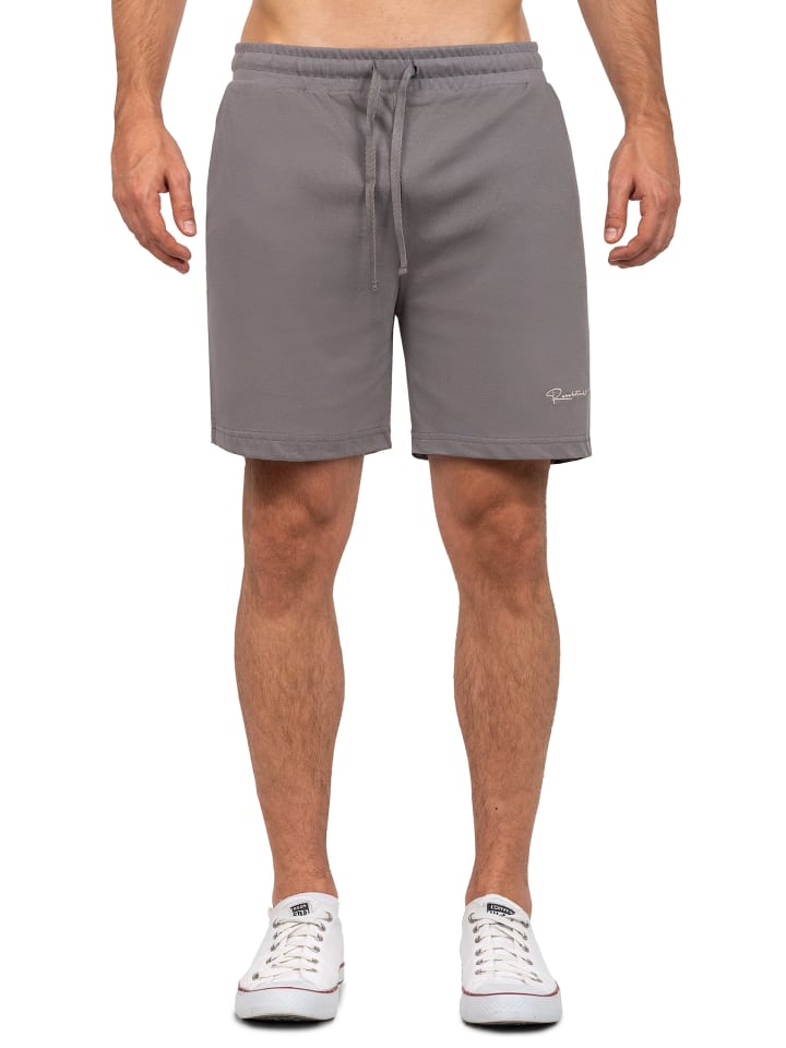 Herren Regular Fit Shorts Marken-Stick in Dark Grey