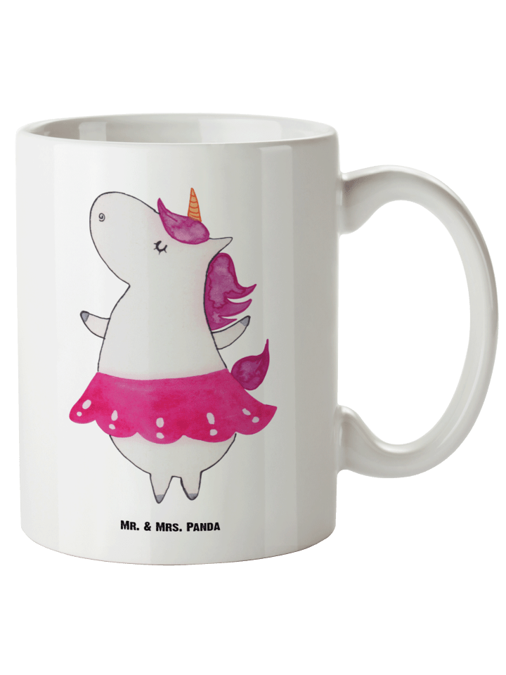 Pott Einhorn Ballerina ohne Spruch in Weiß