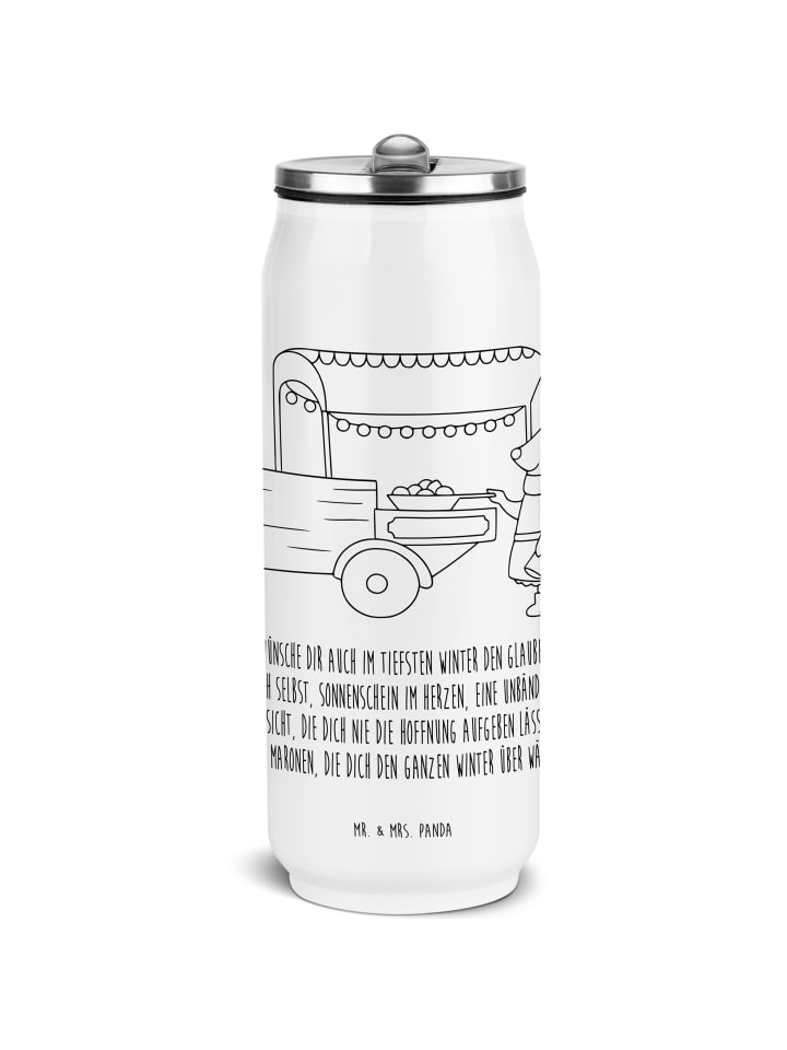 Sportflasche Igel Maronen mit Spruch in Weiß