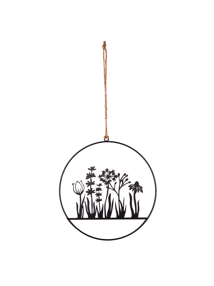 Aufhänger Blumenornament in Schwarz