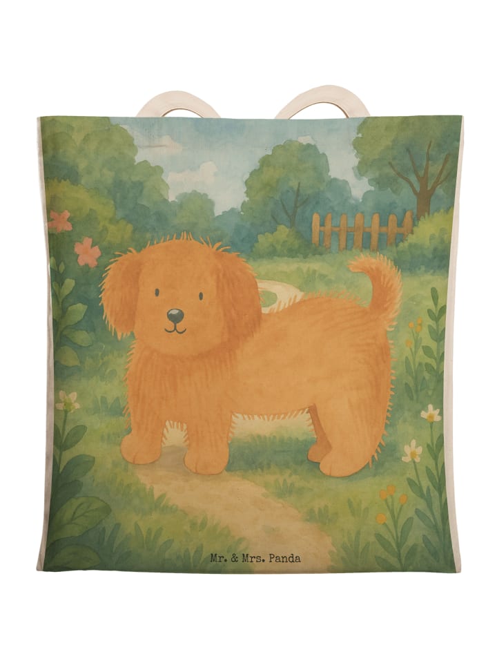 Tasche Hund Flauschig Design ohne Spruch in Weiß