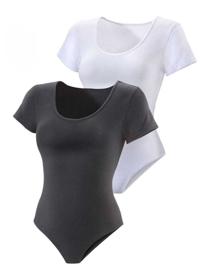 T-Shirt-Body in schwarz, weiß