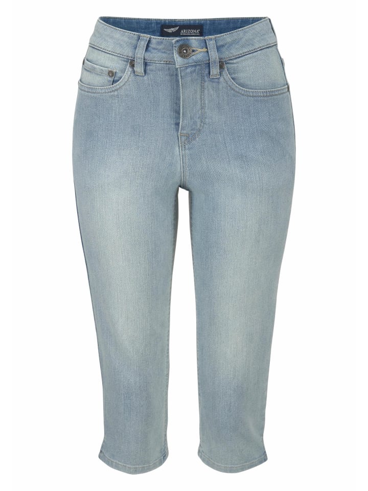 Caprijeans in blue bleached