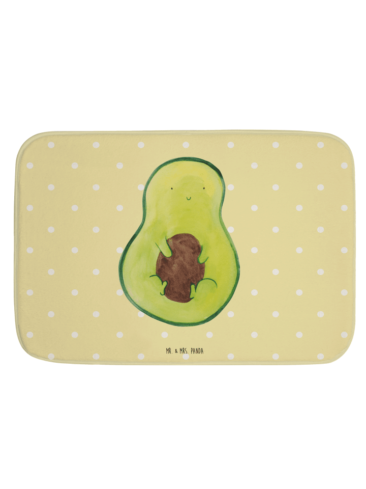 Badvorleger Avocado Kern ohne Spruch in Gelb Pastell