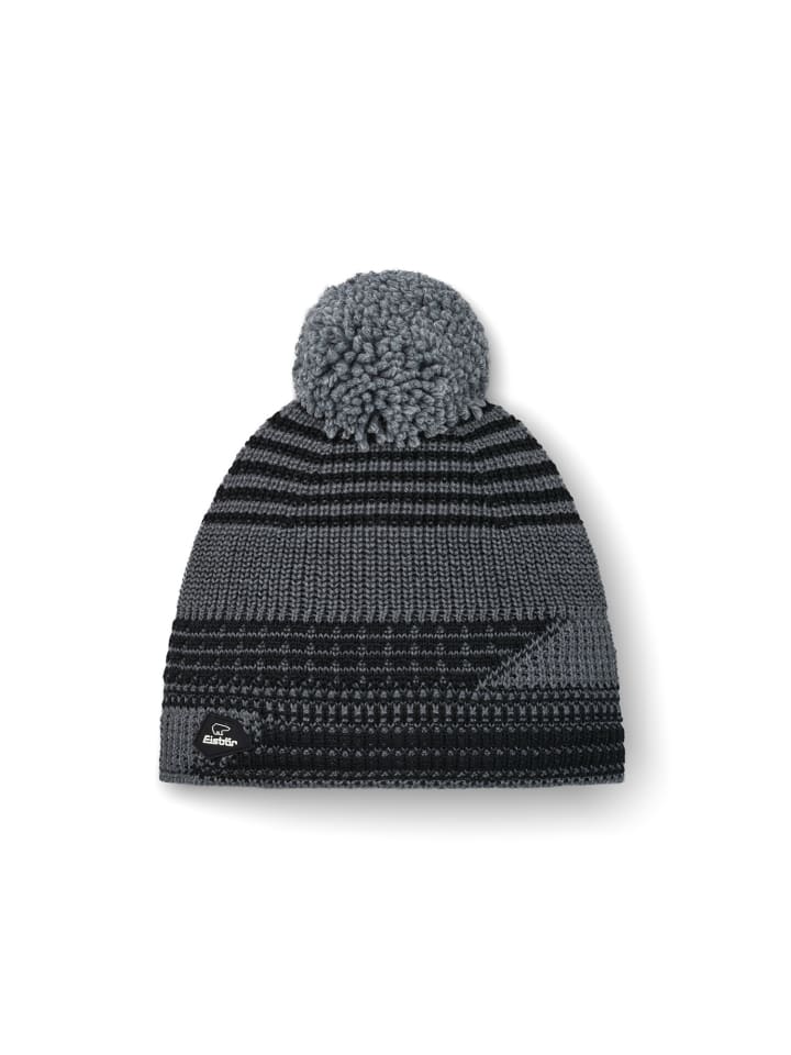 Nona Oversize Pompon Bommelmütze Unisex in grau