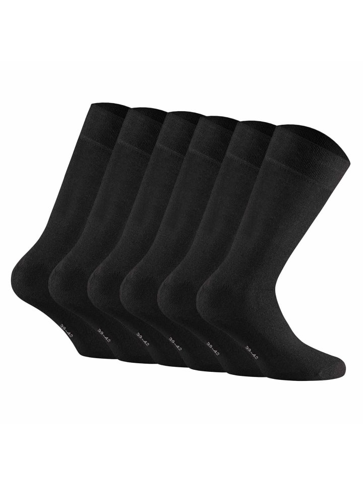 Socken 6er Pack in Schwarz