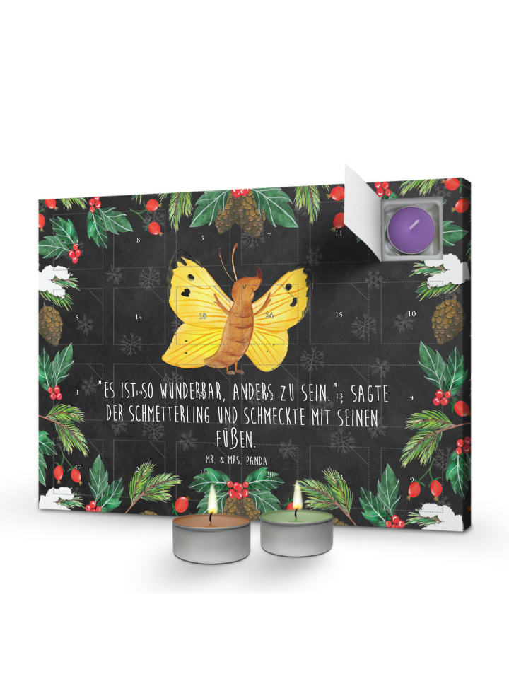 Adventskalender Schmetterling Zitronenfalter mi... in Kreidetafel