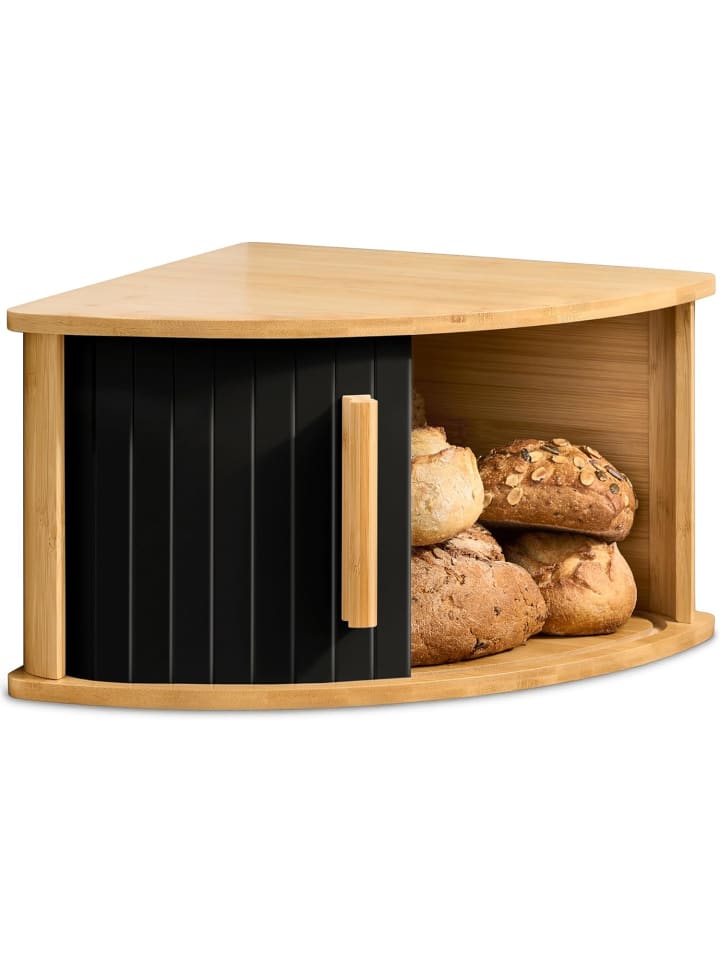 Brotkasten Ecke Holz mit Schiebetür – Platzsparende Brotbox