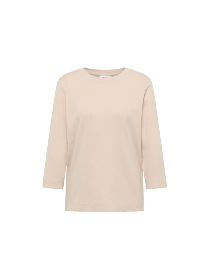 Langarmshirt in oat milk beige