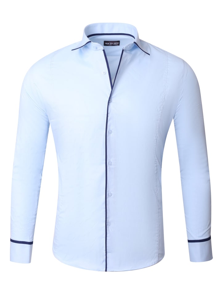 Hemd Madison in hellblau-navy