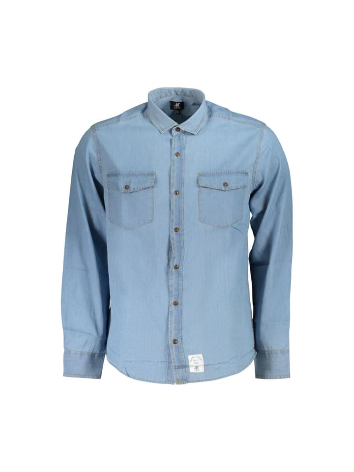 Blau Baumwolle Herren Hemd