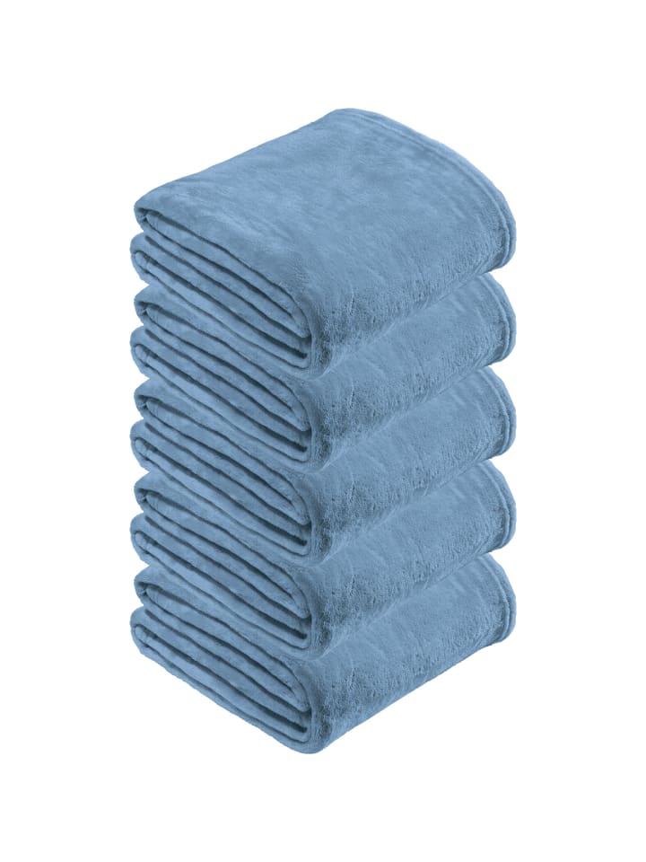 Fleece, Microfaser Wohndecke 5er-Pack Amarillo in hellblau