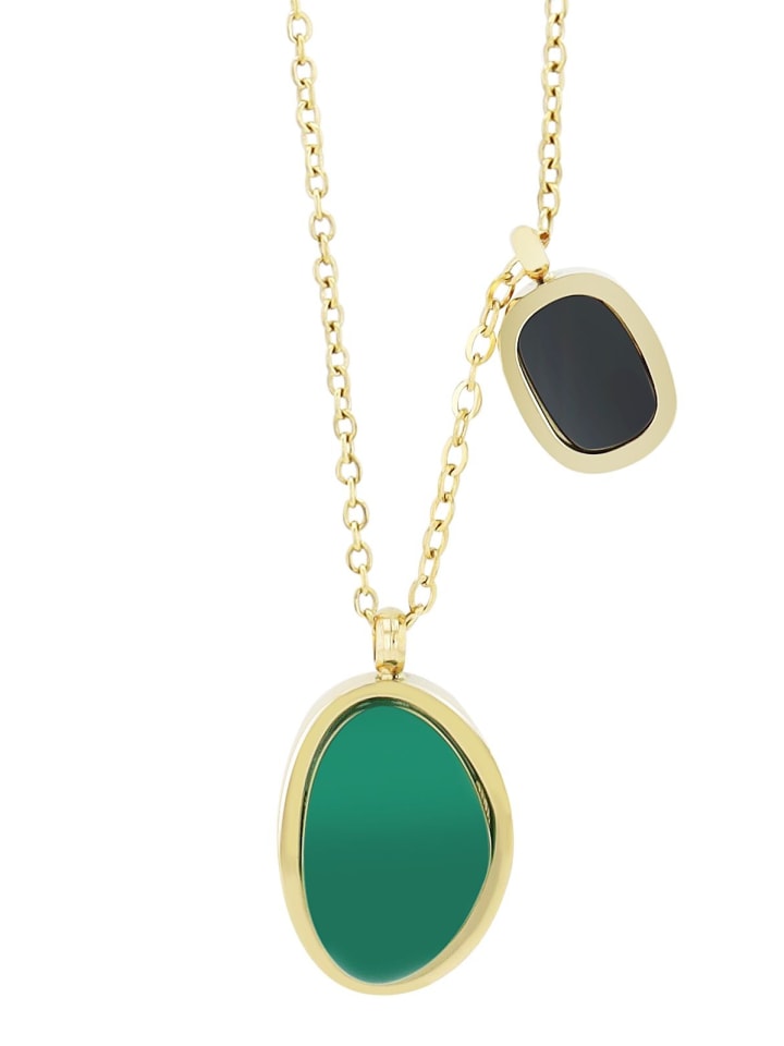 Damen Halskette mit Anhänger – aus Edelstahl in gold
