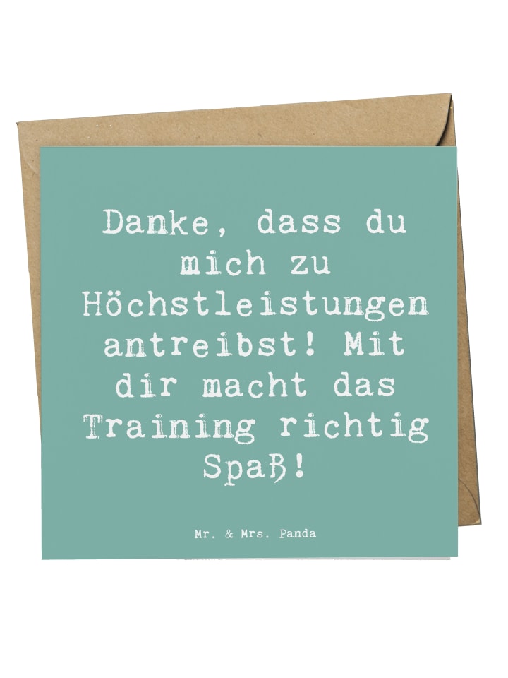 Klappkarte Spruch Motivierender Fitness-Trainer... in Meeresbrise