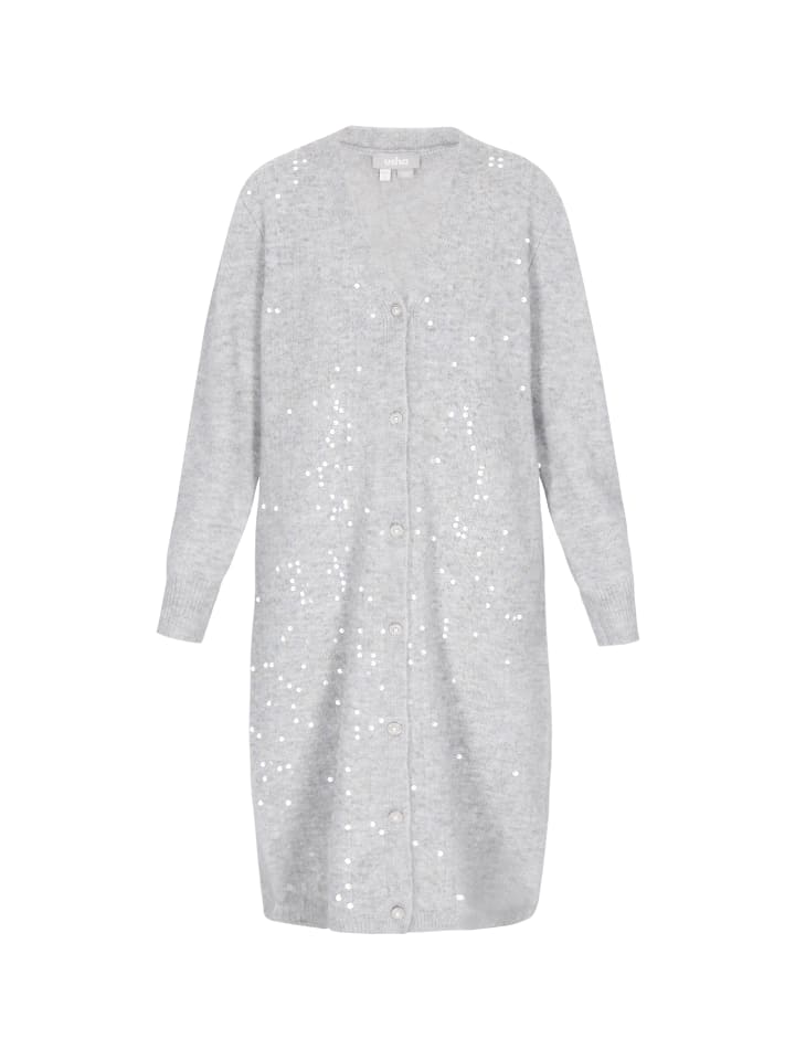 Women Cardigan in light grey melange