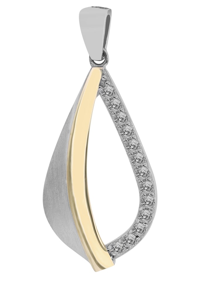 Damen Anhänger aus 925 Silber mit Zirkonia in silber
