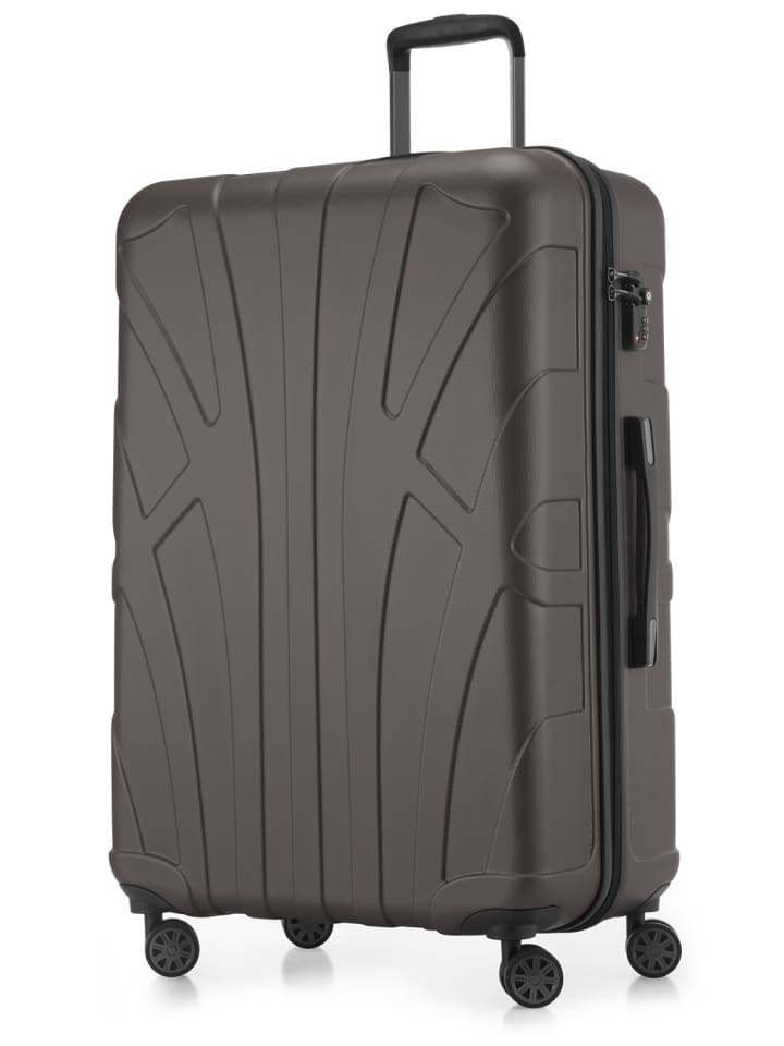 Großer Reisekoffer Trolley erweiterbar XL Koffer 4 Rollen TSA 110 L in Titan