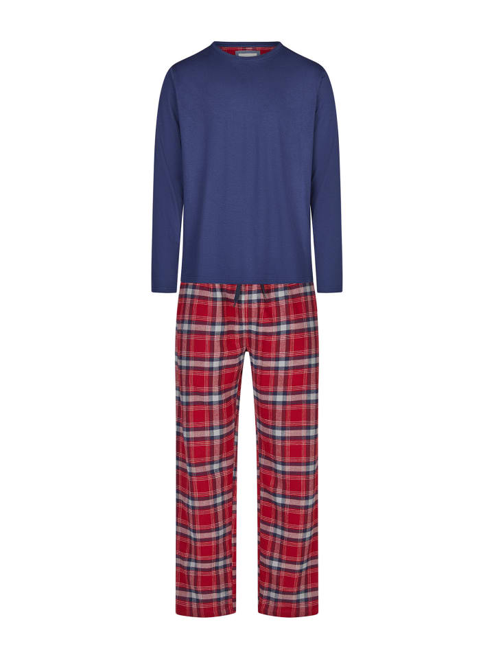 Pyjama Flanell in rot/blau