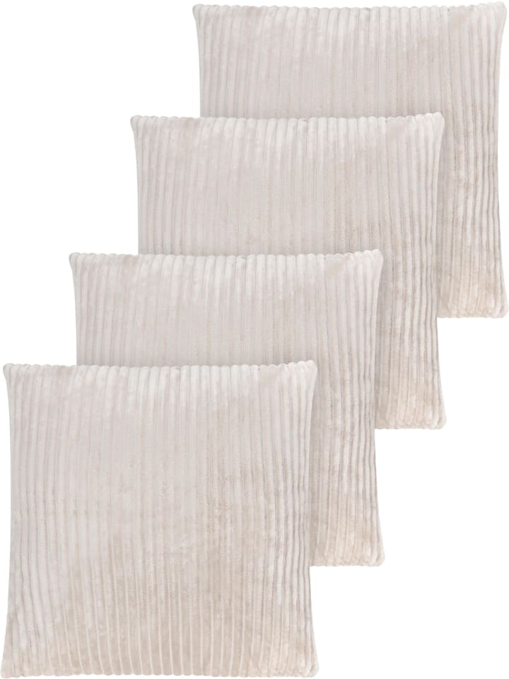 4er Set Kissenbezüge aus Flanell 60x60 cm Salta in Taupe