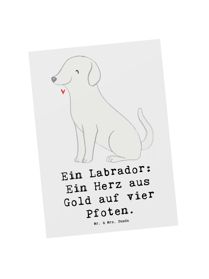 Postkarte Labrador Herz mit Spruch in Weiß