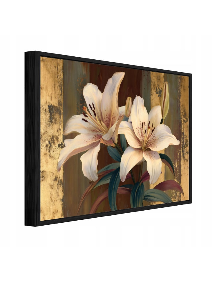 Bilder mit Rahmen Blumen in Braun