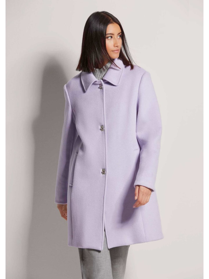 Langer Wollmantel in hellamethyst