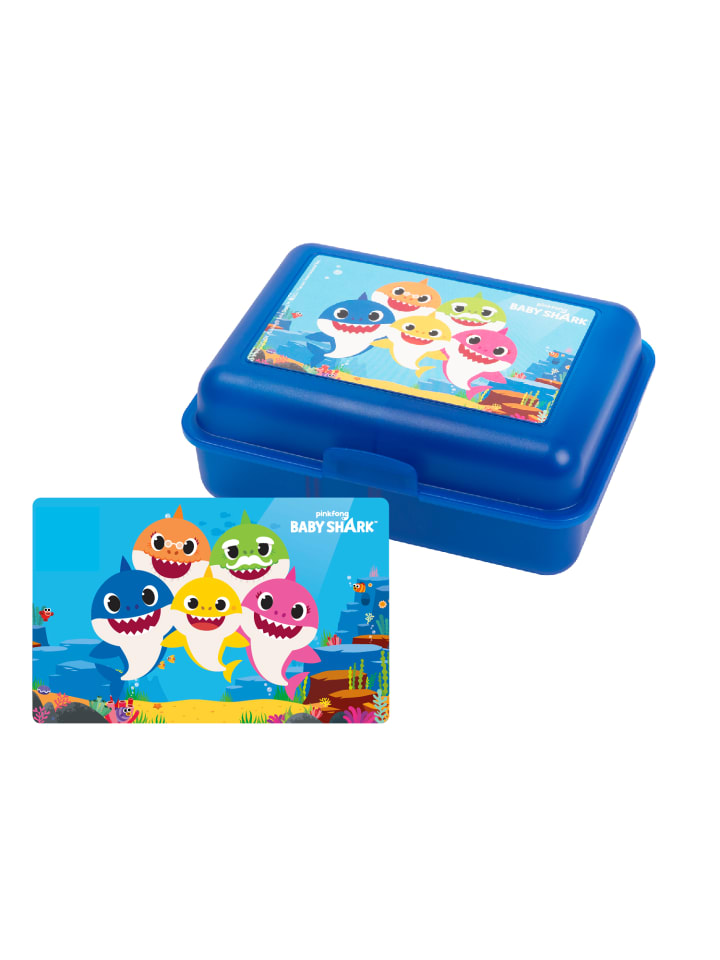 Baby Shark Brotdose mit Trennwand in blau
