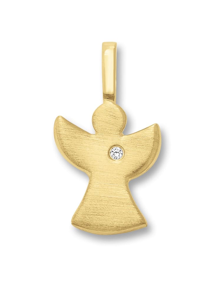 Zirkonia Engel Anhänger aus 333 Gelbgold in gold