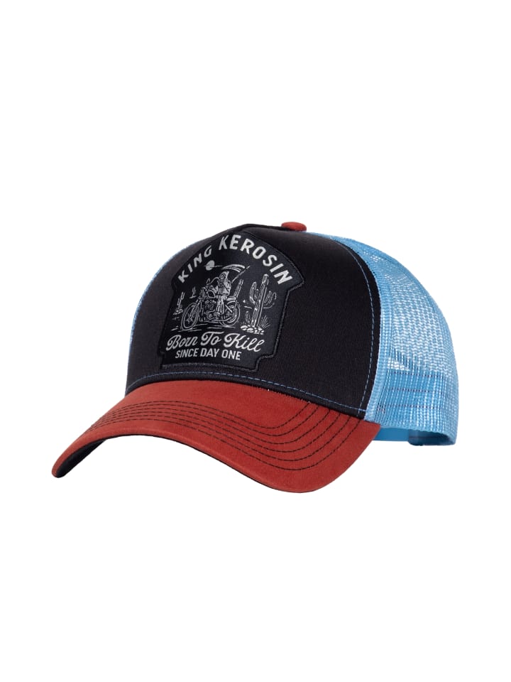 King Kerosin Trucker Cap Born to kill since day one in schwarz