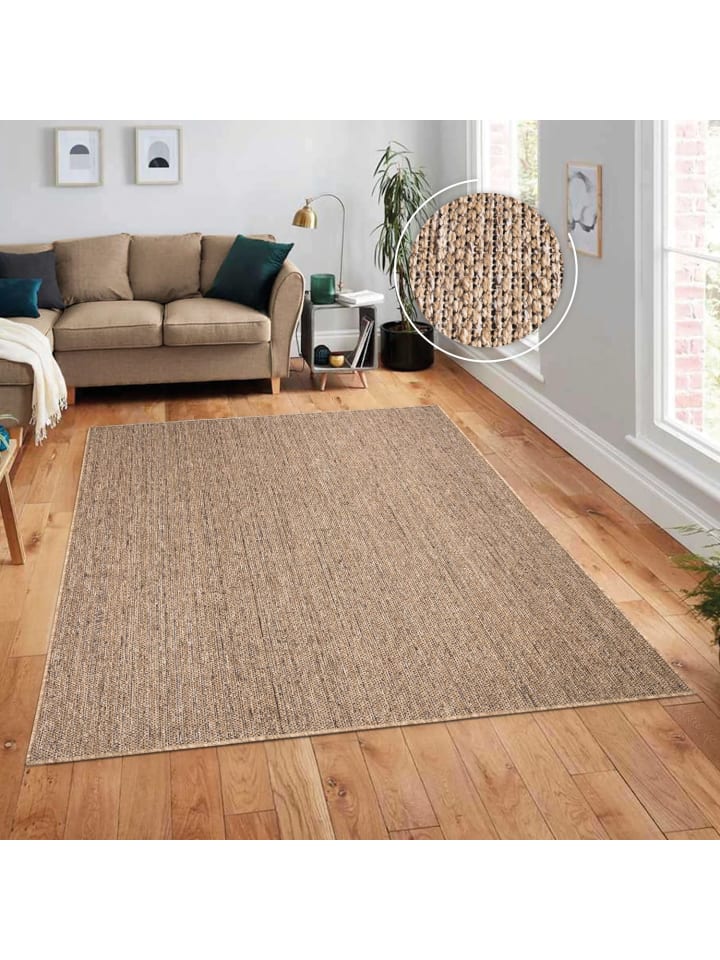Teppich Kurzflor meliert Wohnzimmer in Beige
