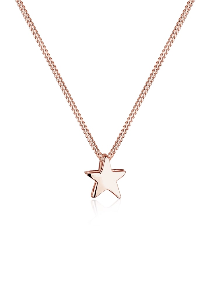 Halskette 925 Sterling Silber Sterne, Stern in Rosegold