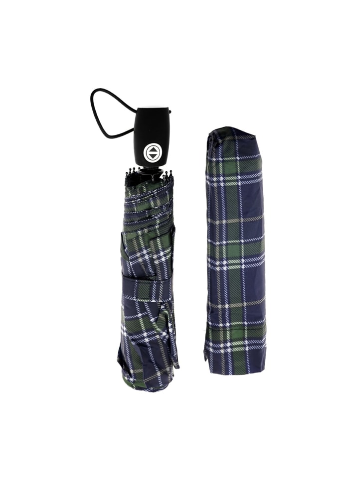 Kompakter Taschenschirm in Karomuster mit Schutzhülle in Motiv 4
