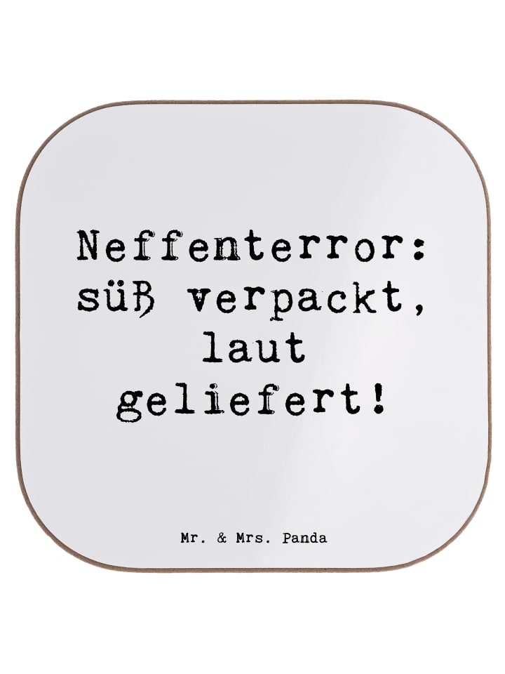 Untersetzer Neffe Chaos mit Spruch in Weiß