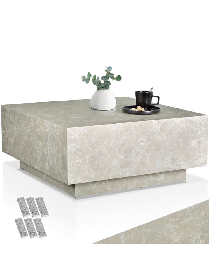 Beistelltisch Inkl. Bodenschoner, Belastbarkeit 45 kg, 80 x 80 x 35 cm