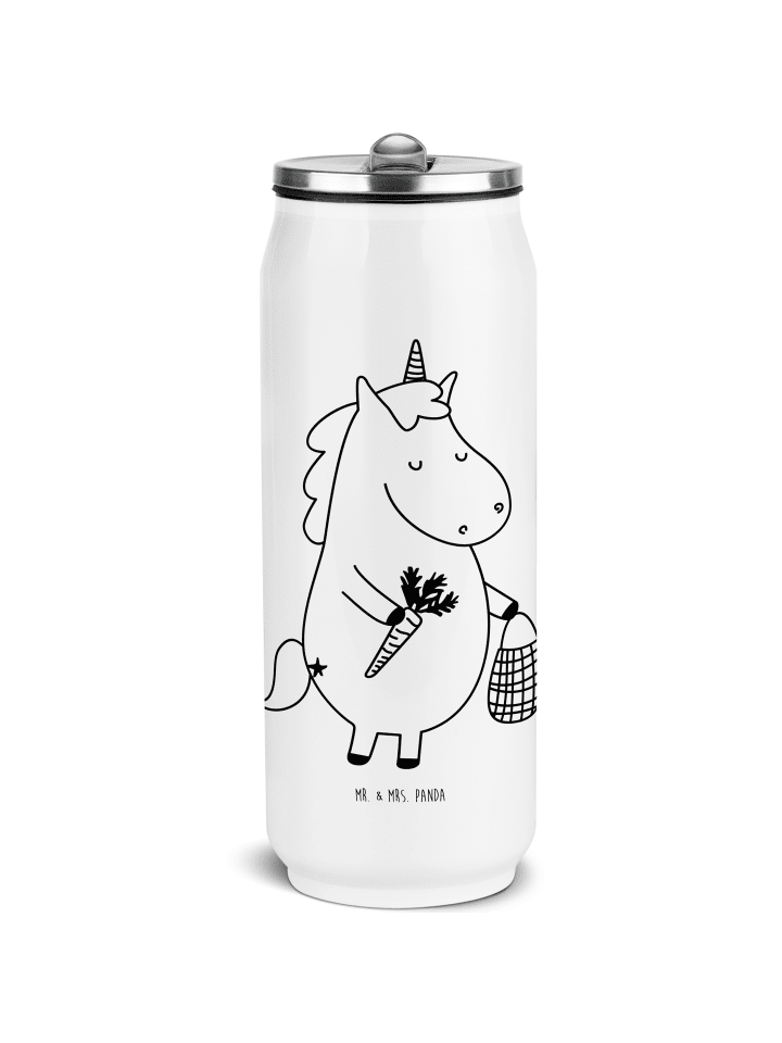 Thermosflasche Einhorn Vegan ohne Spruch in Weiß