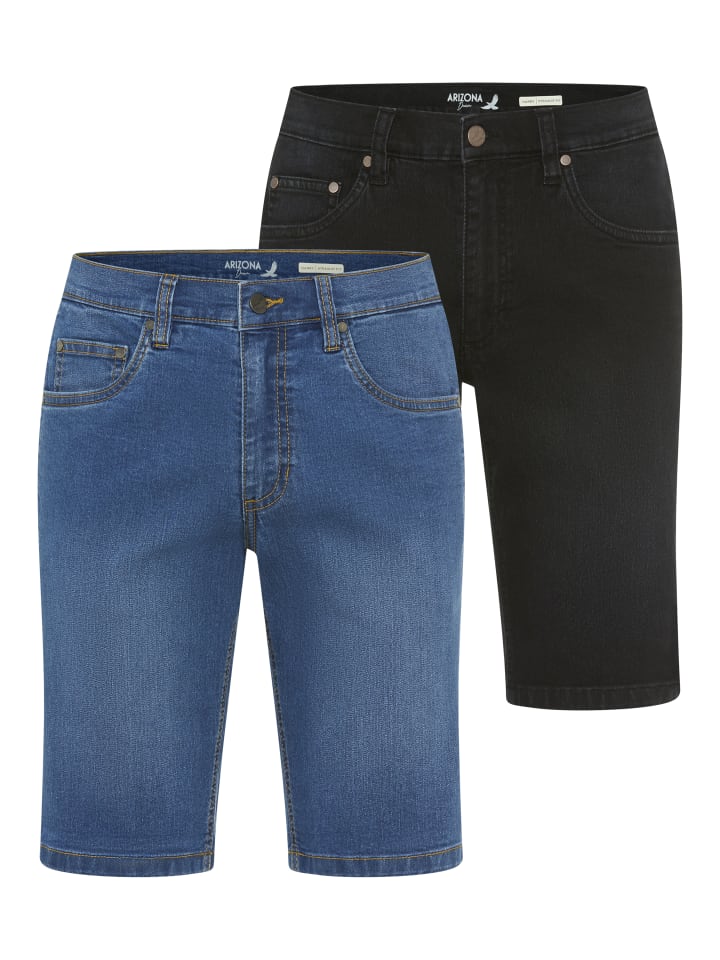 Jeansshorts in blue used/ black