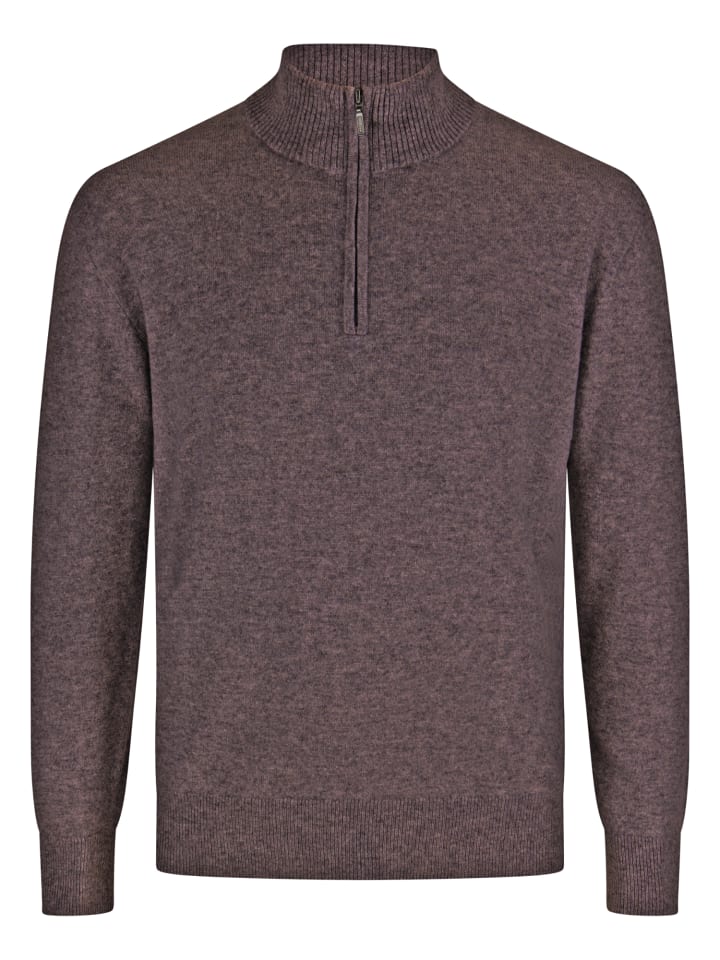 Stehkragen Pullover in Taupe Melange