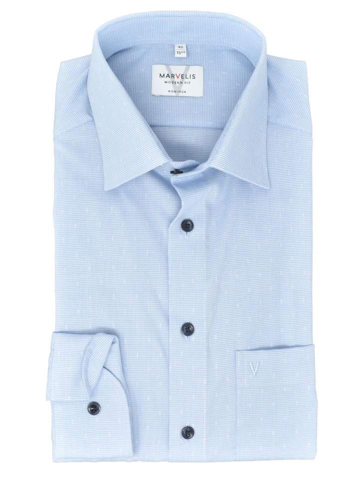 Modern Fit Businesshemd in Hellblau