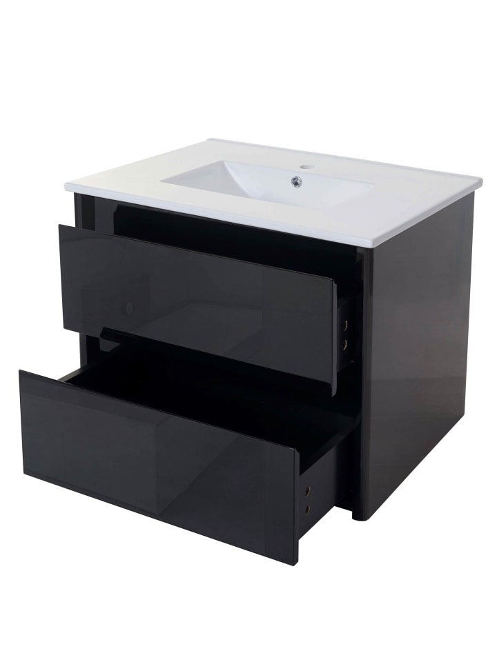 Waschbecken mit Unterschrank B19, Schwarz