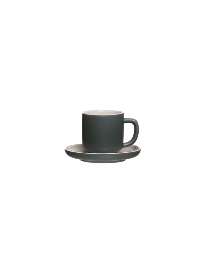 Espressotasse mit Untertasse Jasper in Grau 100 ml