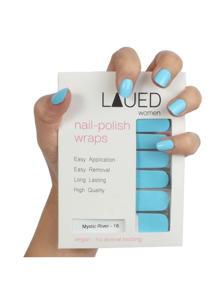 LAUED vegane Nagelfolien solid blue in Mystic River