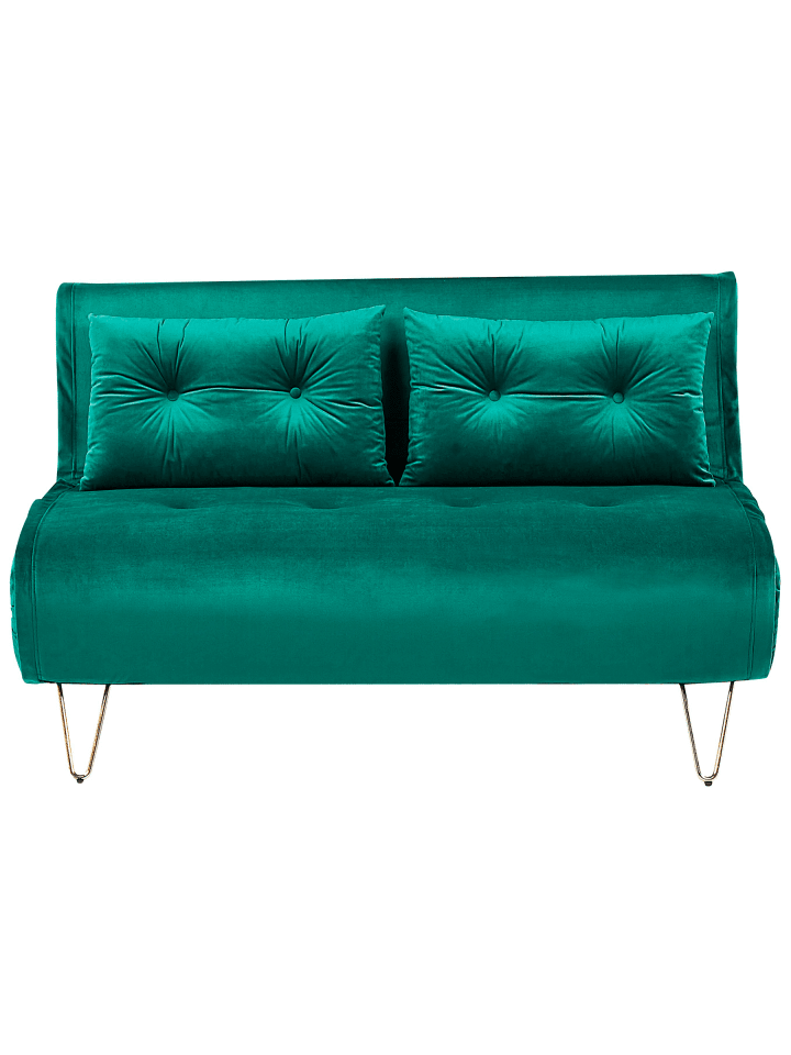 3-tlg 2-Sitzer Sofa VESTFOLD in Grün/Gold