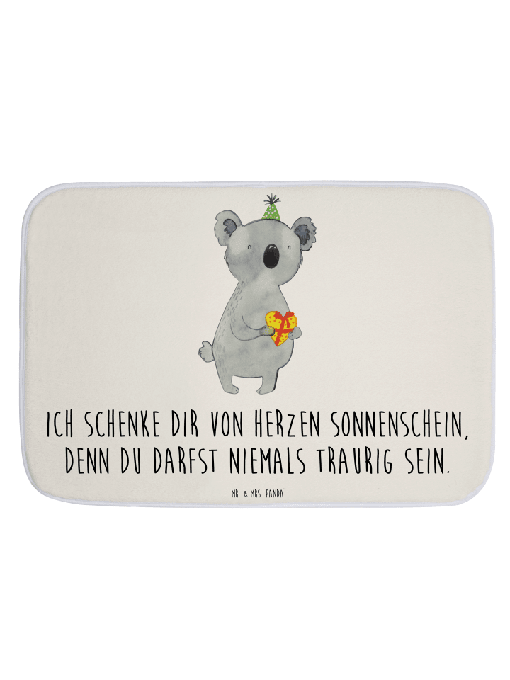 Badezimmerteppich Koala Geschenk mit Spruch in Weiß
