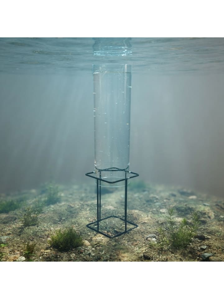 Fischsäule in Transparent/ Grau - (H)61,5 x Ø 20 cm