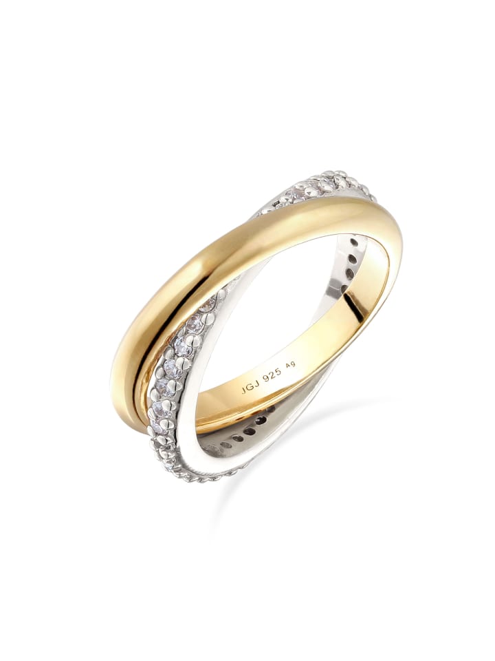 Ring 925 Sterling Silber in Zweifarbig