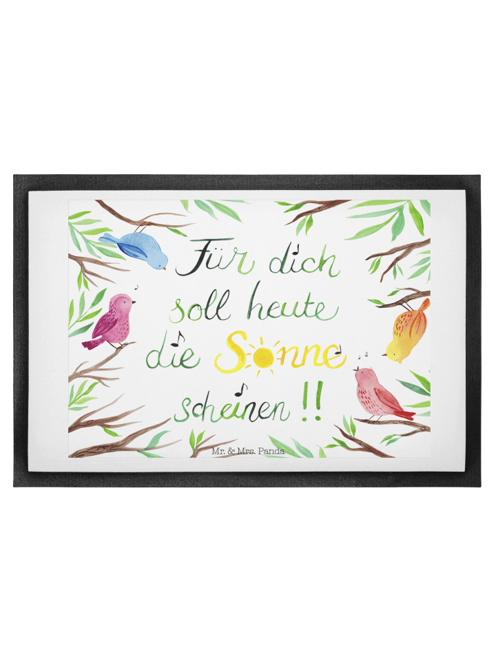 Schmutzmatte Vögel Sonne mit Spruch in Bunt