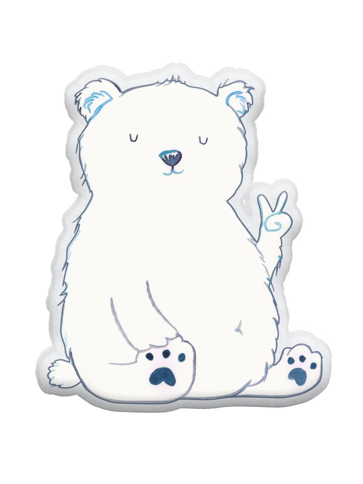 Dekokissen Eisbär Faul ohne Spruch in Weiß