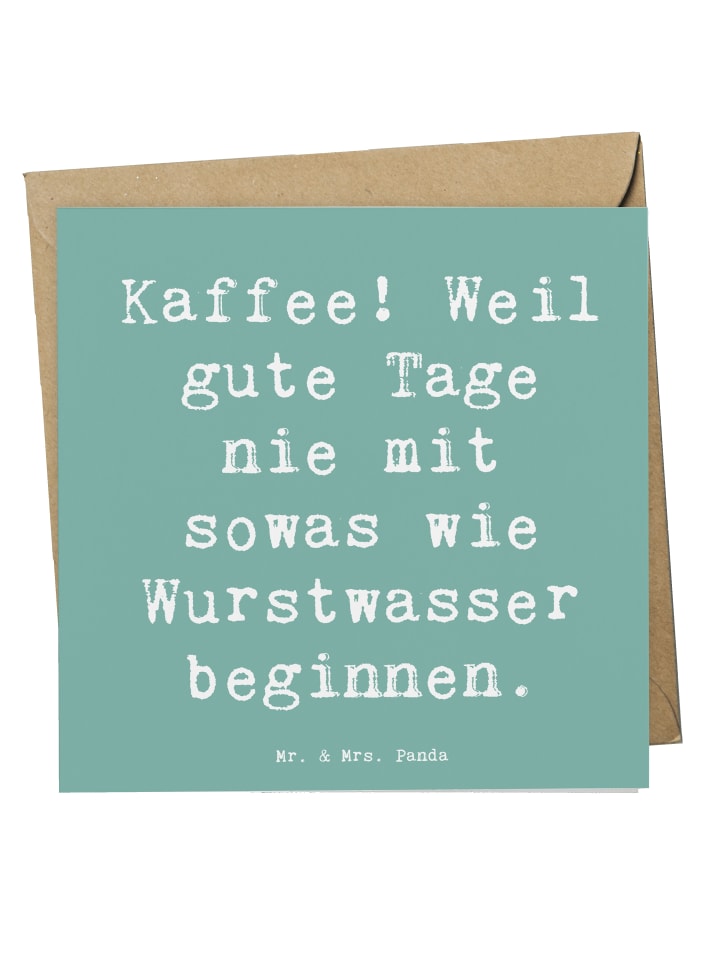 Klappkarte Spruch Freude am Kaffee mit Spruch in Meeresbrise