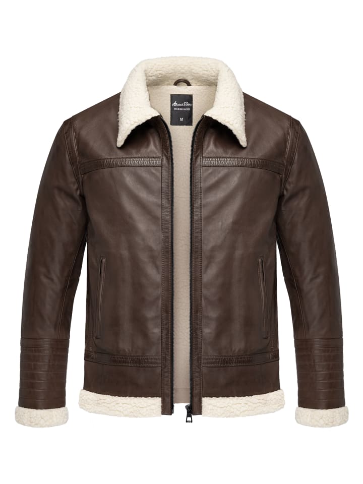 Lederjacke OATMAN in Dunkelbraun