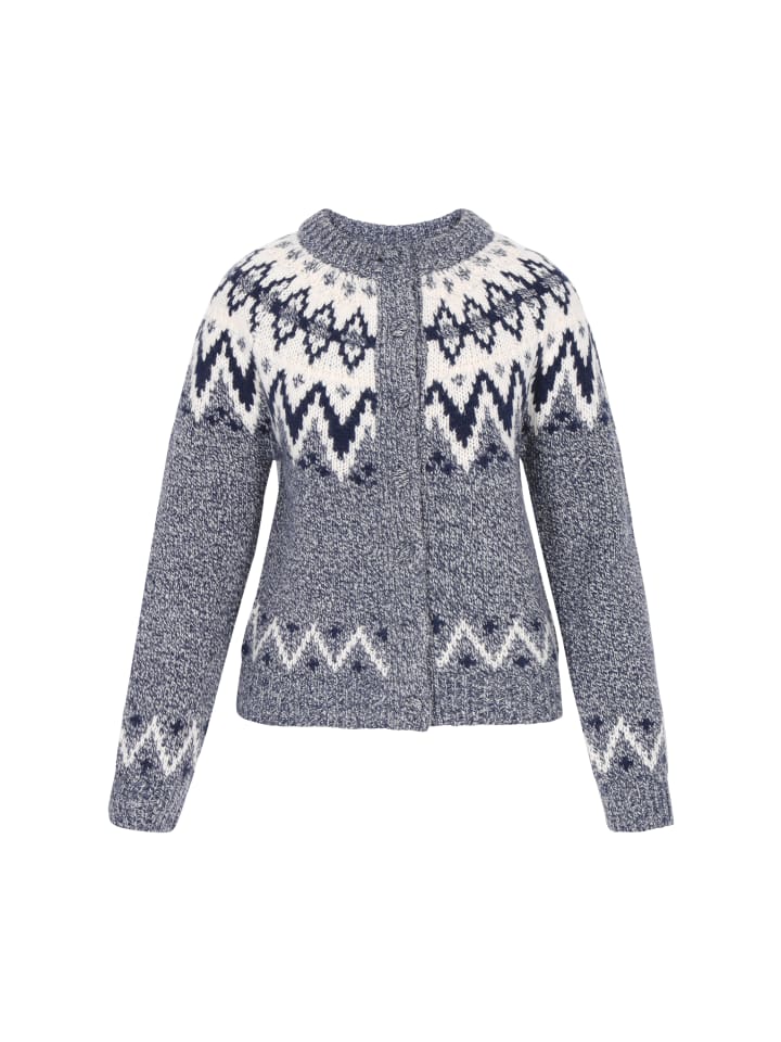 Women Cardigan in navy multicolor